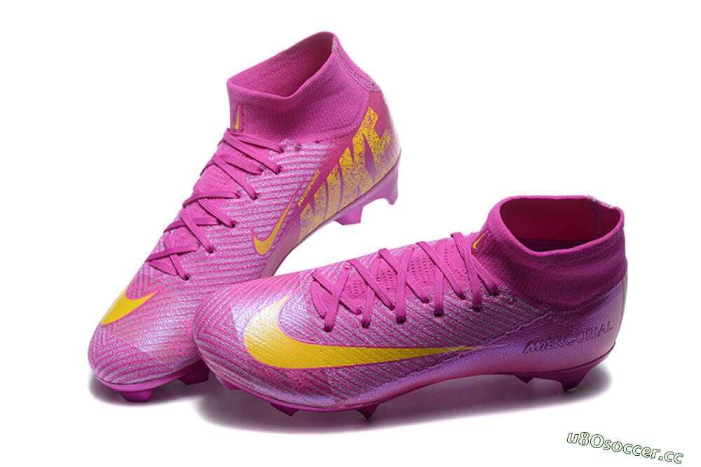 Men's Nike Air Zoom Mercurial Superfly 10 Elite FG Firm Ground High-Tops Football Boots - PurpleYellow 6
