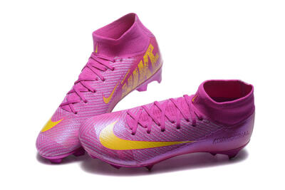 Men's Nike Air Zoom Mercurial Superfly 10 Elite FG Firm Ground High-Tops Football Boots - PurpleYellow