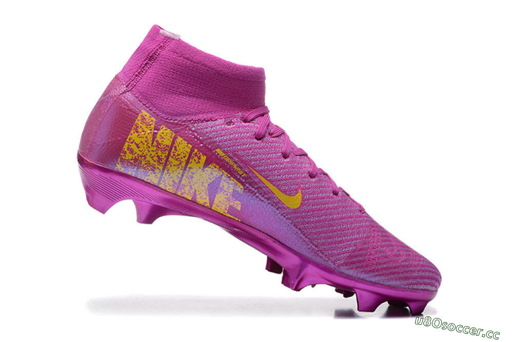 Men's Nike Air Zoom Mercurial Superfly 10 Elite FG Firm Ground High-Tops Football Boots - PurpleYellow 7