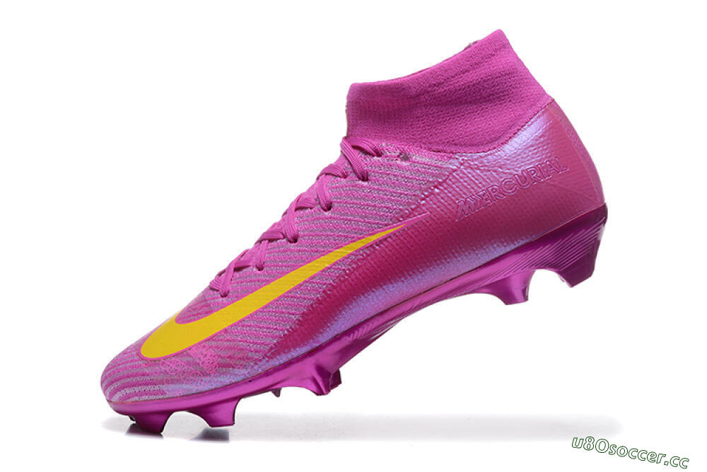 Men's Nike Air Zoom Mercurial Superfly 10 Elite FG Firm Ground High-Tops Football Boots - PurpleYellow 8