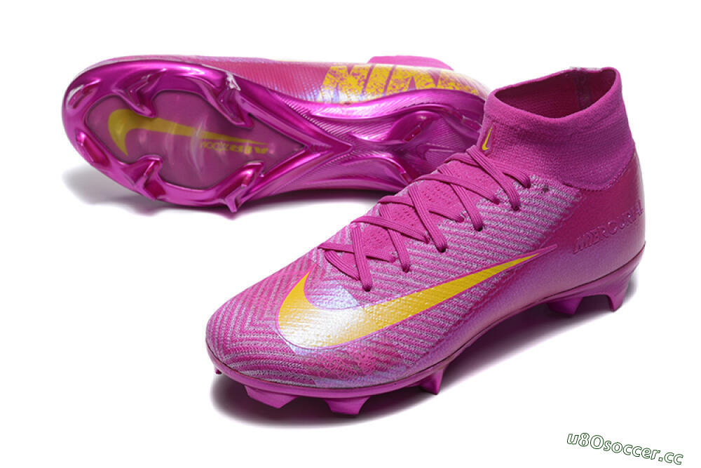 Men's Nike Air Zoom Mercurial Superfly 10 Elite FG Firm Ground High-Tops Football Boots - PurpleYellow 3