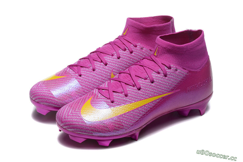 Men's Nike Air Zoom Mercurial Superfly 10 Elite FG Firm Ground High-Tops Football Boots - PurpleYellow 5