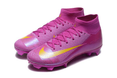 Men's Nike Air Zoom Mercurial Superfly 10 Elite FG Firm Ground High-Tops Football Boots - PurpleYellow