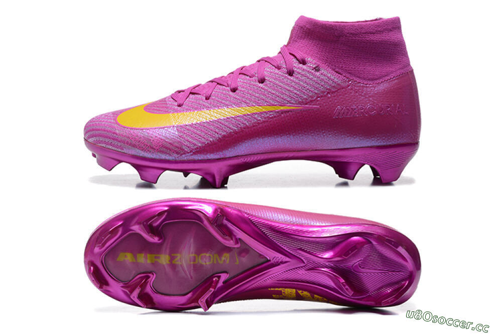 Men's Nike Air Zoom Mercurial Superfly 10 Elite FG Firm Ground High-Tops Football Boots - PurpleYellow 1
