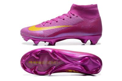 Men's Nike Air Zoom Mercurial Superfly 10 Elite FG Firm Ground High-Tops Football Boots - PurpleYellow
