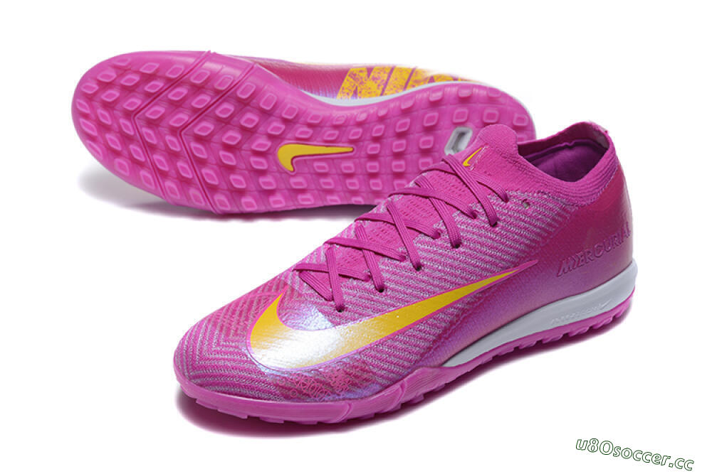 Men's Nike Air Zoom Mercurial Vapor 16 Elite TF Artificial Turf Low-Tops Football Shoes - Pink/Yellow/White 3