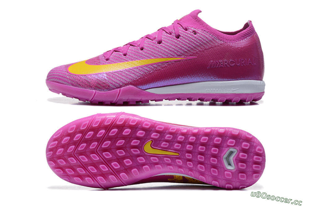 Men's Nike Air Zoom Mercurial Vapor 16 Elite TF Artificial Turf Low-Tops Football Shoes - Pink/Yellow/White 1