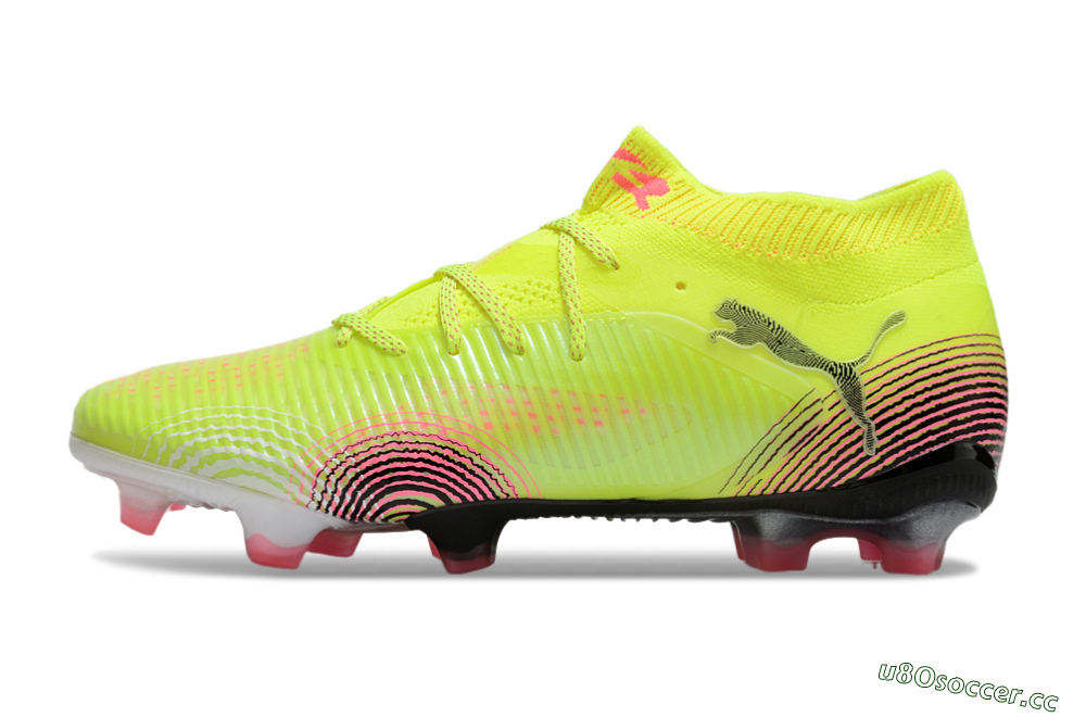 Men's Puma Future 8 Ultimate FG Firm Ground Low-Tops Football Boots - Yellow/Pink/Black 0