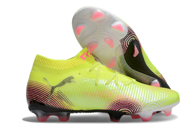 Men's Puma Future 8 Ultimate FG Firm Ground Low-Tops Football Boots - Yellow/Pink/Black