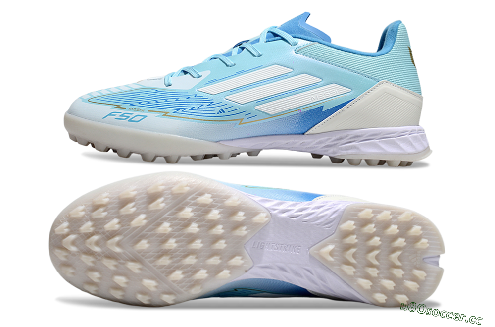 Men's Adidas F50 Pro TF Artificial Turf Low-Tops Football Shoes - Jade/White/Beige 1