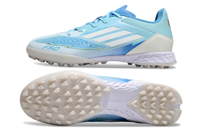 Men's Adidas F50 Pro TF Artificial Turf Low-Tops Football Shoes - Jade/White/Beige
