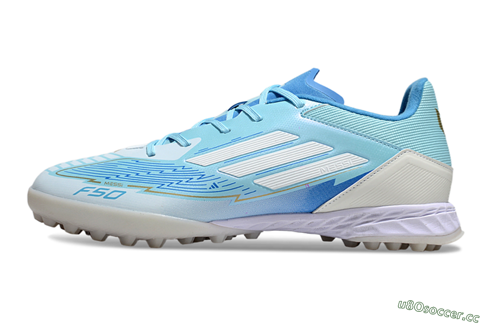 Men's Adidas F50 Pro TF Artificial Turf Low-Tops Football Shoes - Jade/White/Beige 0