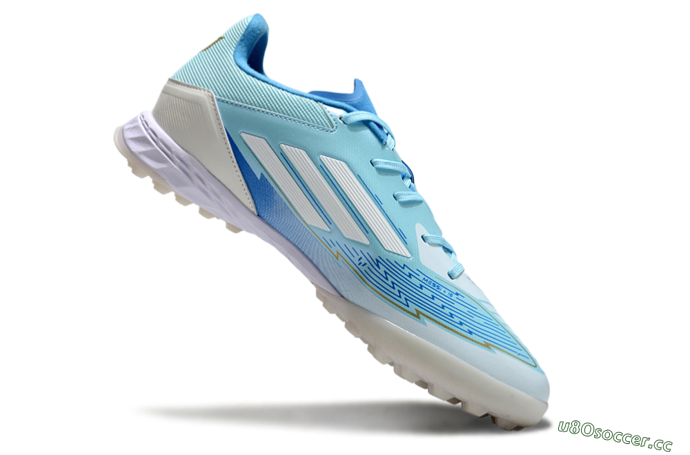 Men's Adidas F50 Pro TF Artificial Turf Low-Tops Football Shoes - Jade/White/Beige 4