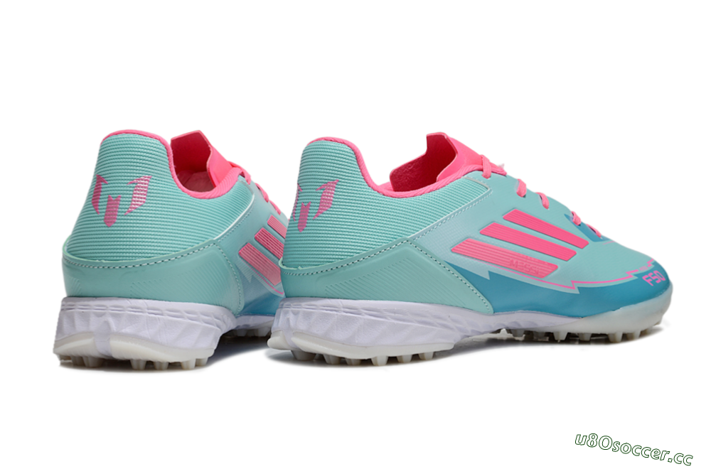 Men's Adidas F50 Pro TF Artificial Turf Low-Tops Football Shoes - Jade/Pink/White 6