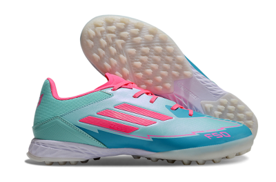 Men's Adidas F50 Pro TF Artificial Turf Low-Tops Football Shoes - Jade/Pink/White