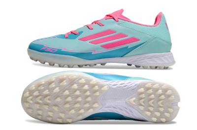 Men's Adidas F50 Pro TF Artificial Turf Low-Tops Football Shoes - Jade/Pink/White