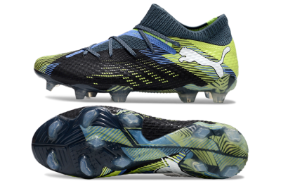 Men's Puma Future Ultimate FG Firm Ground Low-Tops Football Boots - Black/Yellow/Blue