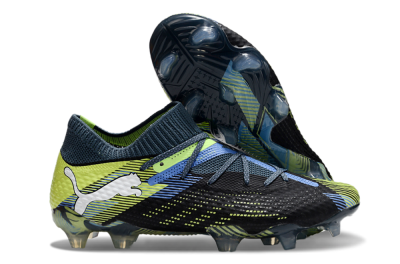 Men's Puma Future Ultimate FG Firm Ground Low-Tops Football Boots - Black/Yellow/Blue