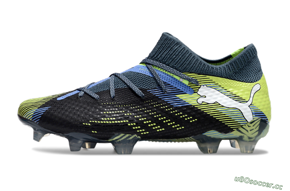 Men's Puma Future Ultimate FG Firm Ground Low-Tops Football Boots - Black/Yellow/Blue 0