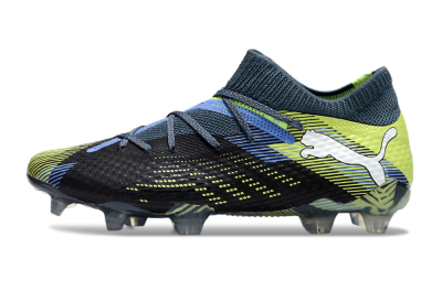 Men's Puma Future Ultimate FG Firm Ground Low-Tops Football Boots - Black/Yellow/Blue