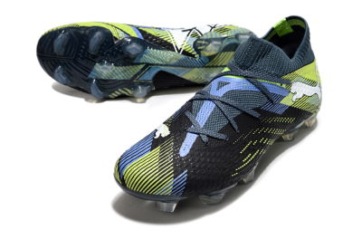 Men's Puma Future Ultimate FG Firm Ground Low-Tops Football Boots - Black/Yellow/Blue