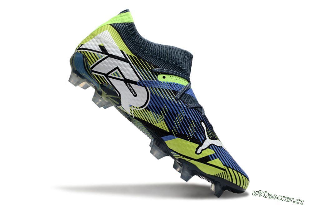 Men's Puma Future Ultimate FG Firm Ground Low-Tops Football Boots - Black/Yellow/Blue 4