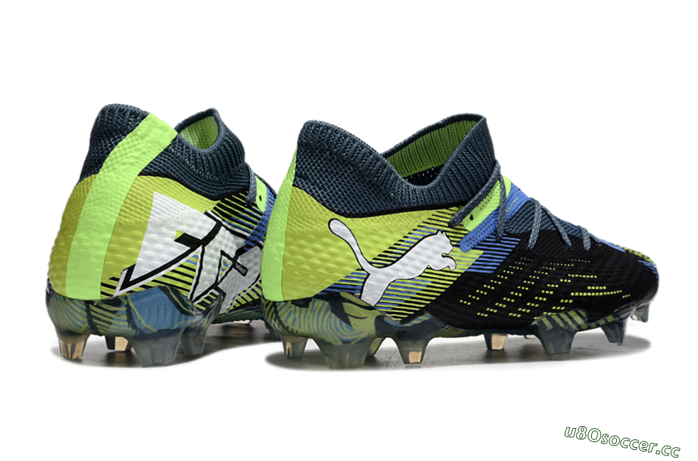 Men's Puma Future Ultimate FG Firm Ground Low-Tops Football Boots - Black/Yellow/Blue 6