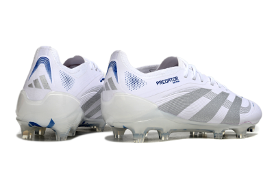 Unisex Adidas Predator Elite 25 FG Firm Ground Low-Tops Football Boots - White/Blue/Silver
