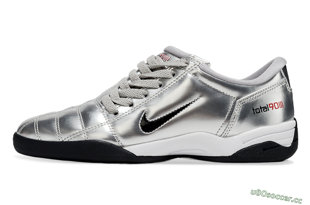 Men's Nike Total 90 II IC Indoor & Futsal Low-Tops Football Shoes - Silver/Black/White 0