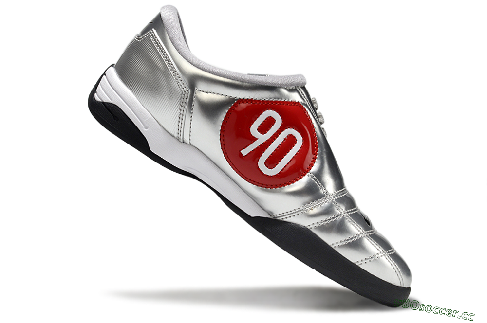 Men's Nike Total 90 II IC Indoor & Futsal Low-Tops Football Shoes - Silver/Black/White 4