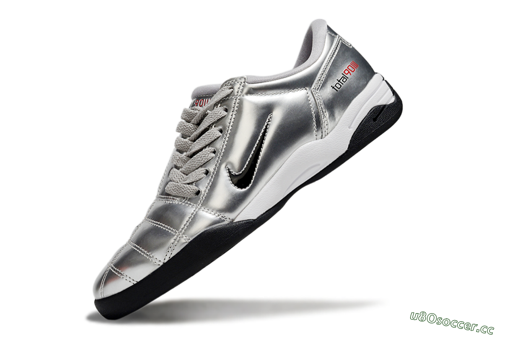 Men's Nike Total 90 II IC Indoor & Futsal Low-Tops Football Shoes - Silver/Black/White 5