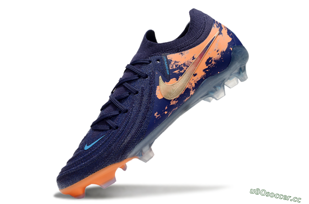 Unisex Nike Phantom Luna Elite FG Firm Ground Low-Tops Football Boots - Blue/White/Orange 5