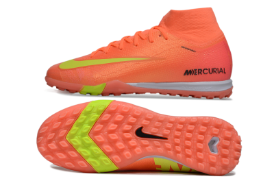 Unisex Nike Air Zoom Mercurial Superfly 9 Elite TF Artificial Turf High-Tops Football Shoes - Red/Yellow/White