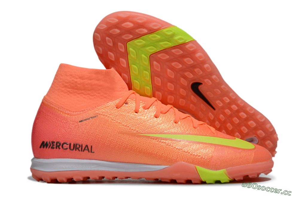 Unisex Nike Air Zoom Mercurial Superfly 9 Elite TF Artificial Turf High-Tops Football Shoes - Red/Yellow/White 2