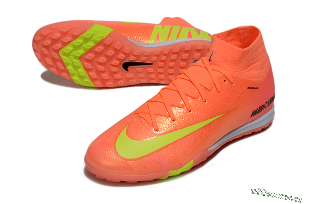 Unisex Nike Air Zoom Mercurial Superfly 9 Elite TF Artificial Turf High-Tops Football Shoes - Red/Yellow/White 3