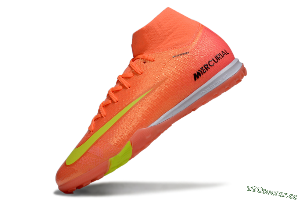 Unisex Nike Air Zoom Mercurial Superfly 9 Elite TF Artificial Turf High-Tops Football Shoes - Red/Yellow/White 5