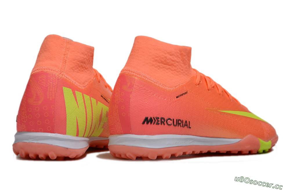 Unisex Nike Air Zoom Mercurial Superfly 9 Elite TF Artificial Turf High-Tops Football Shoes - Red/Yellow/White 6