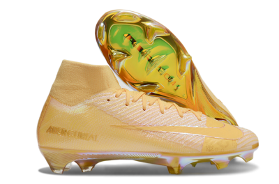 Unisex Nike Air Zoom Mercurial Superfly 10 Elite FG Firm Ground High-Tops Football Boots - Gold/Gold