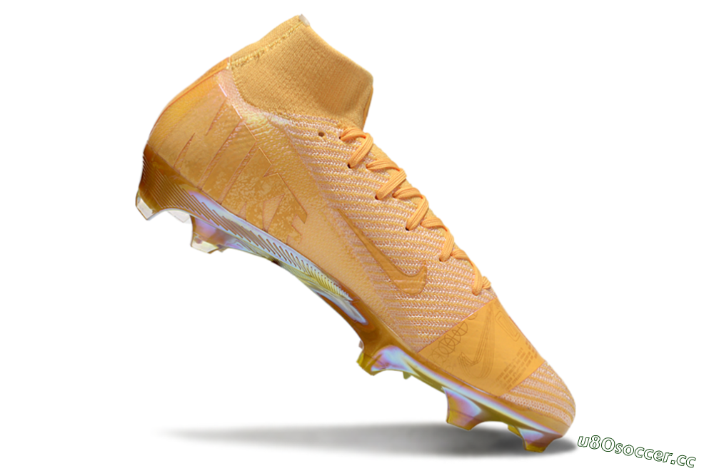 Unisex Nike Air Zoom Mercurial Superfly 10 Elite FG Firm Ground High-Tops Football Boots - Gold/Gold 4