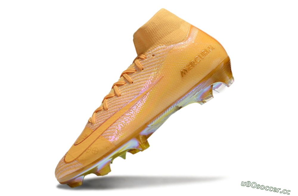 Unisex Nike Air Zoom Mercurial Superfly 10 Elite FG Firm Ground High-Tops Football Boots - Gold/Gold 5