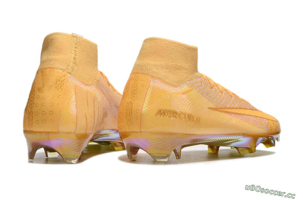 Unisex Nike Air Zoom Mercurial Superfly 10 Elite FG Firm Ground High-Tops Football Boots - Gold/Gold 6