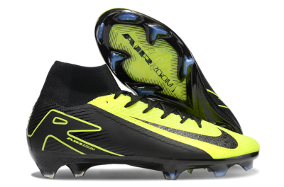Unisex Nike Air Zoom Mercurial Superfly 10 Elite FG Firm Ground High-Tops Football Boots - Black/Yellow