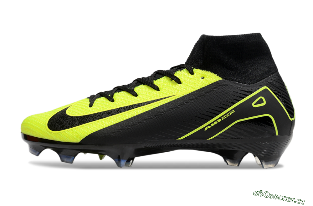 Unisex Nike Air Zoom Mercurial Superfly 10 Elite FG Firm Ground High-Tops Football Boots - Black/Yellow 0