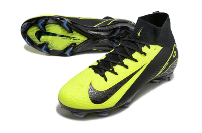 Unisex Nike Air Zoom Mercurial Superfly 10 Elite FG Firm Ground High-Tops Football Boots - Black/Yellow