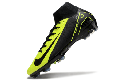 Unisex Nike Air Zoom Mercurial Superfly 10 Elite FG Firm Ground High-Tops Football Boots - Black/Yellow