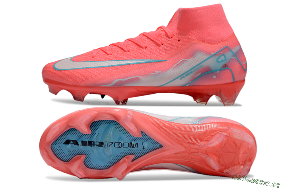 Unisex Nike Air Zoom Mercurial Superfly 10 Elite FG Firm Ground High-Tops Football Boots - Red/Silver/Blue 1