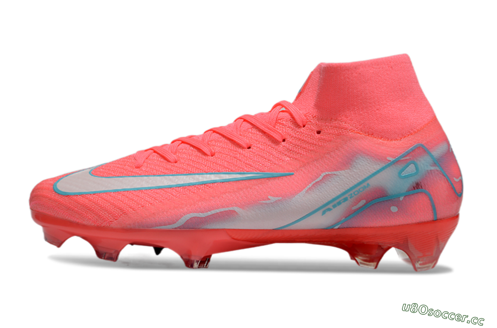 Unisex Nike Air Zoom Mercurial Superfly 10 Elite FG Firm Ground High-Tops Football Boots - Red/Silver/Blue 0