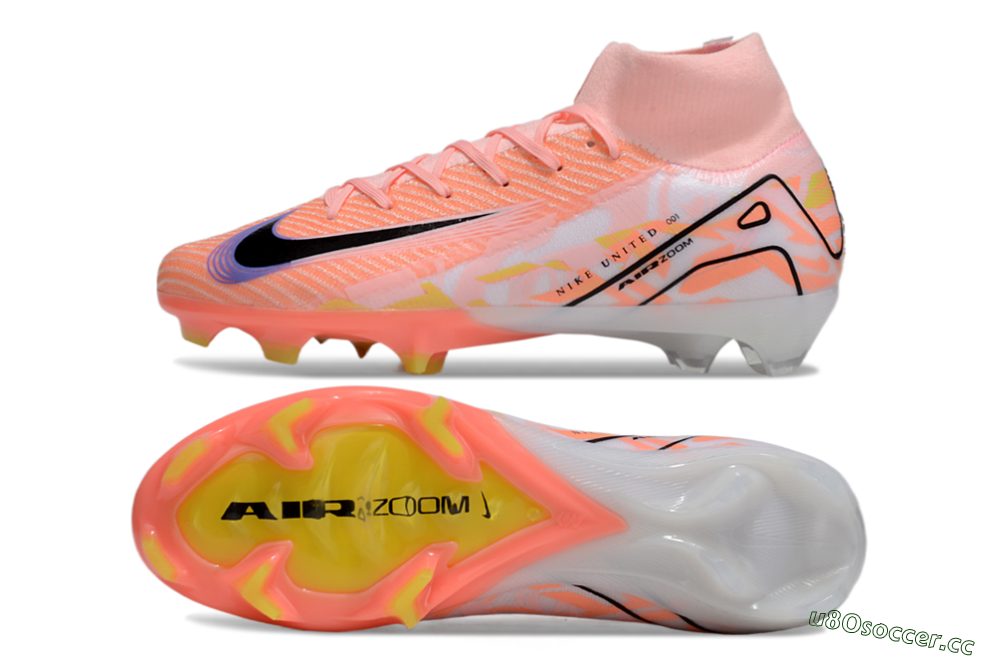 Unisex Nike Air Zoom Mercurial Superfly 10 Elite FG Firm Ground High-Tops Football Boots - Pink/Black/Purple 1