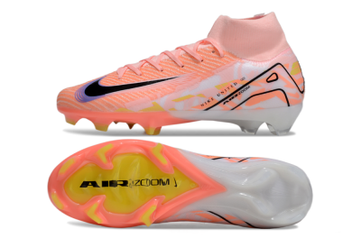 Unisex Nike Air Zoom Mercurial Superfly 10 Elite FG Firm Ground High-Tops Football Boots - Pink/Black/Purple