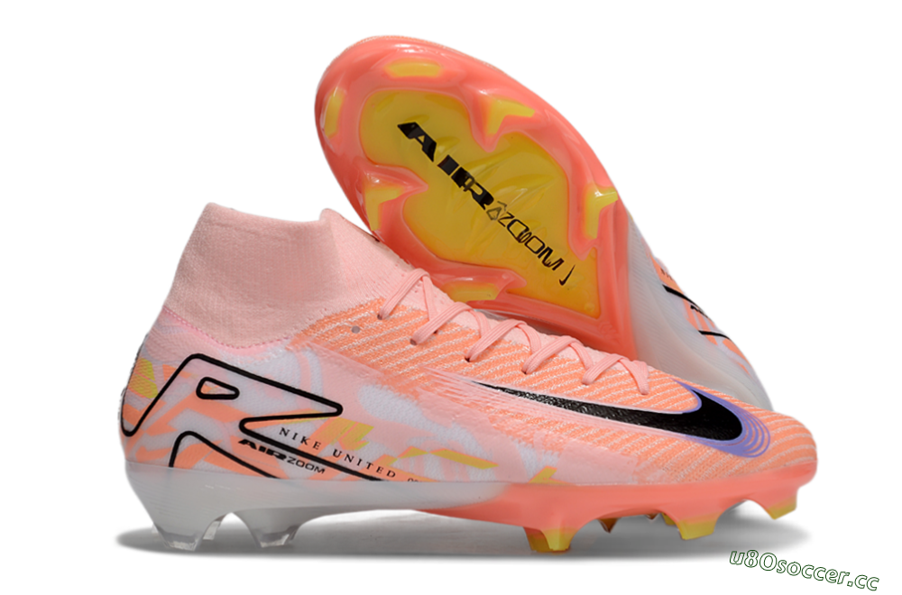 Unisex Nike Air Zoom Mercurial Superfly 10 Elite FG Firm Ground High-Tops Football Boots - Pink/Black/Purple 2
